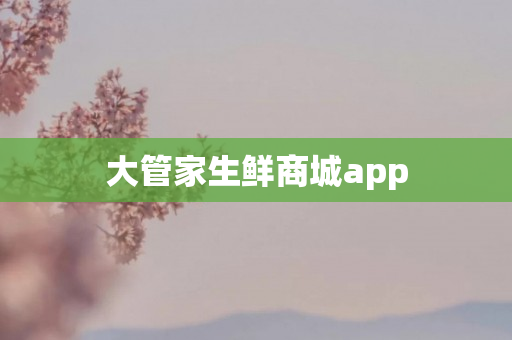 大管家生鲜商城app