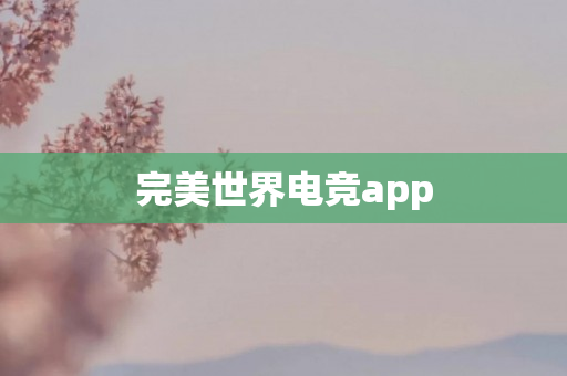 完美世界电竞app