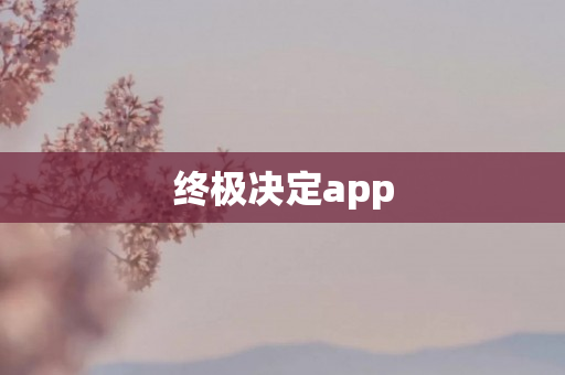 终极决定app