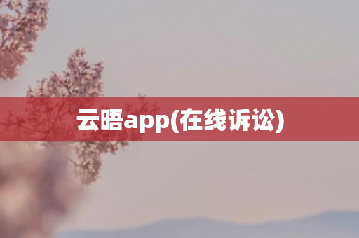 云晤app(在线诉讼)