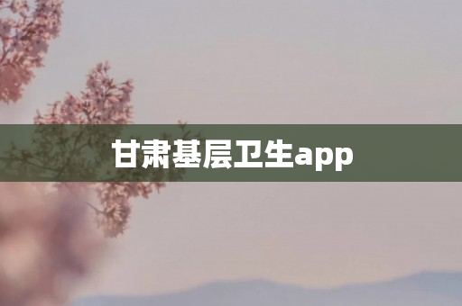 甘肃基层卫生app