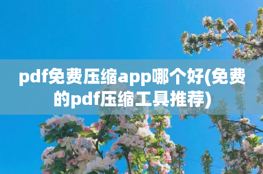 pdf免费压缩app哪个好(免费的pdf压缩工具推荐)