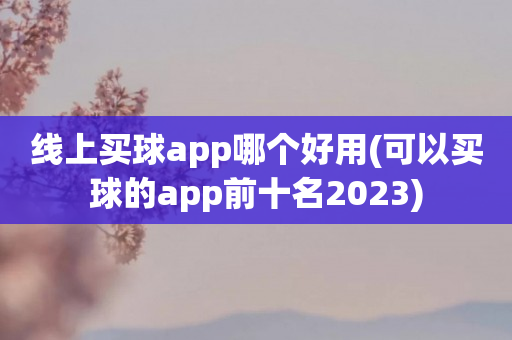 线上买球app哪个好用(可以买球的app前十名2023)