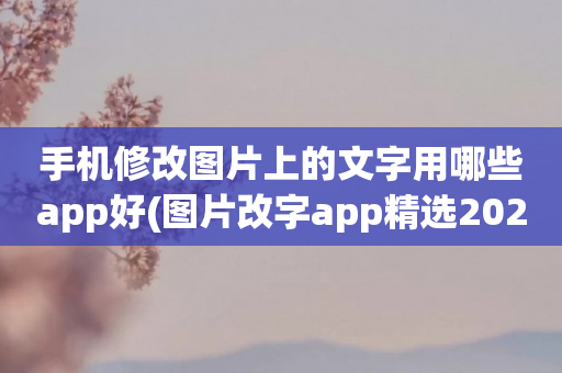 手机修改图片上的文字用哪些app好(图片改字app精选2023)