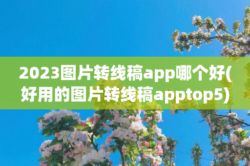 2023图片转线稿app哪个好(好用的图片转线稿apptop5)