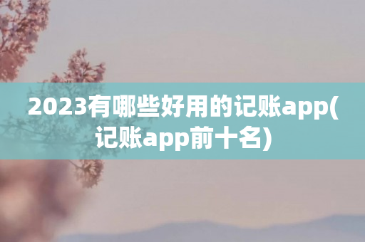 2023有哪些好用的记账app(记账app前十名)