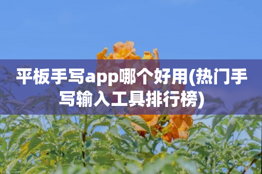 平板手写app哪个好用(热门手写输入工具排行榜)