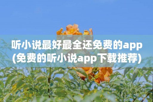 听小说最好最全还免费的app(免费的听小说app下载推荐)