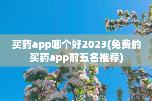 买药app哪个好2023(免费的买药app前五名推荐)