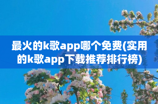 最火的k歌app哪个免费(实用的k歌app下载推荐排行榜)