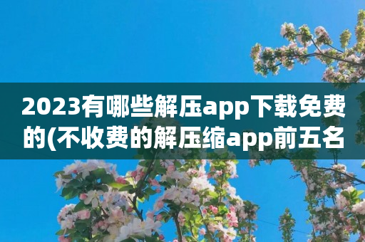 2023有哪些解压app下载免费的(不收费的解压缩app前五名推荐)