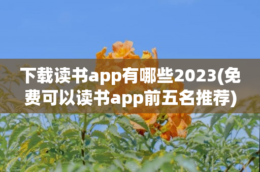 下载读书app有哪些2023(免费可以读书app前五名推荐)