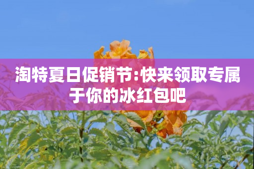 淘特夏日促销节:快来领取专属于你的冰红包吧