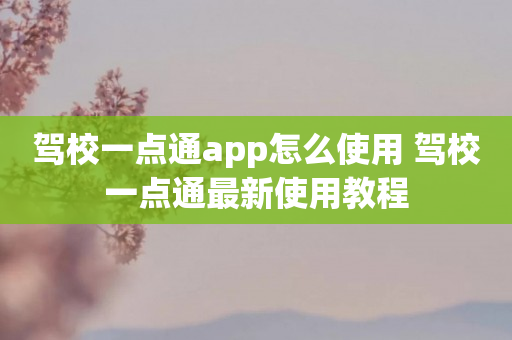 驾校一点通app怎么使用 驾校一点通最新使用教程