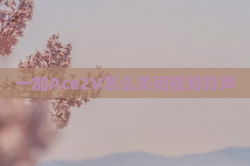 一加Ace2V怎么关闭视频铃声