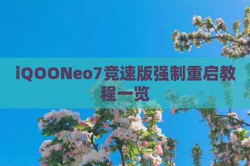 iQOONeo7竞速版强制重启教程一览