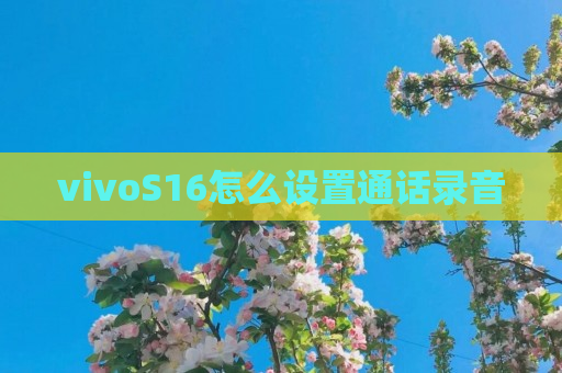 vivoS16怎么设置通话录音