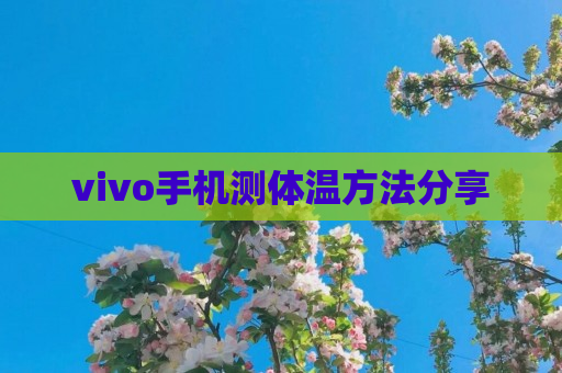 vivo手机测体温方法分享