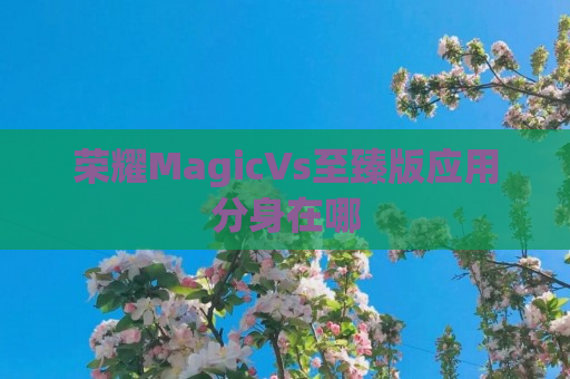 荣耀MagicVs至臻版应用分身在哪