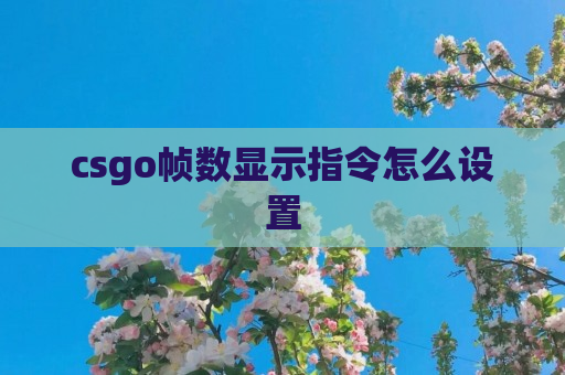 csgo帧数显示指令怎么设置