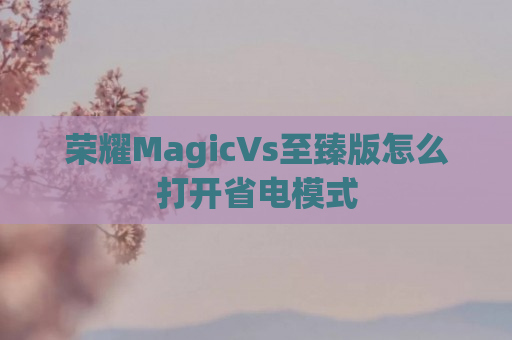 荣耀MagicVs至臻版怎么打开省电模式