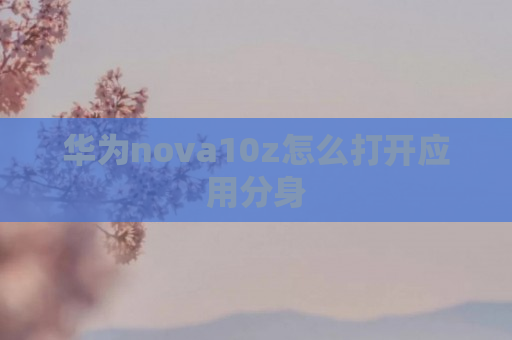 华为nova10z怎么打开应用分身