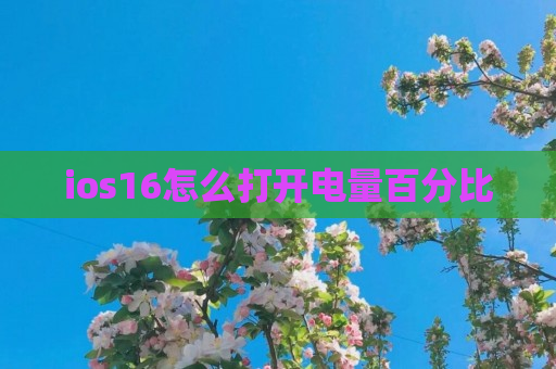 ios16怎么打开电量百分比