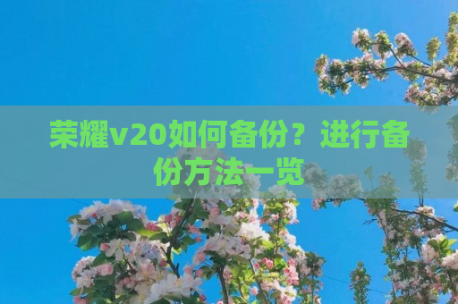 荣耀v20如何备份？进行备份方法一览