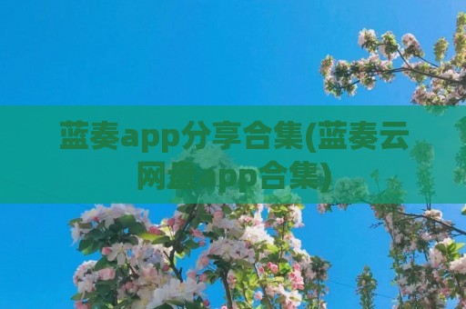 蓝奏app分享合集(蓝奏云网盘app合集)